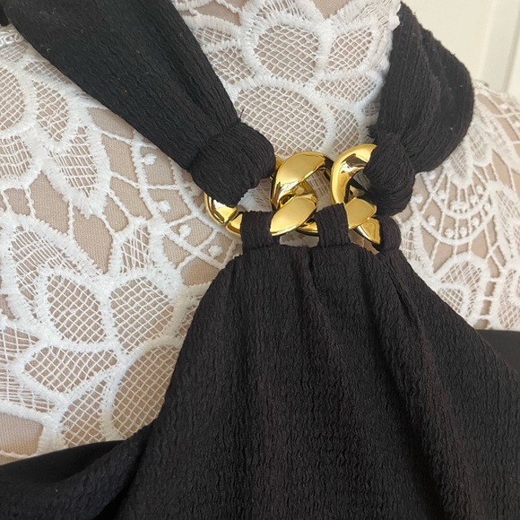 Michael Kors Sleeveless Halter in Black / Gold Accents - SM- NWT - Picture 3 of 9